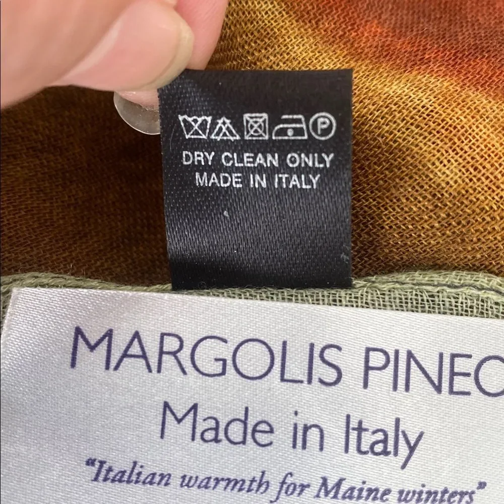 Margolis Pineo Italy Wool Silk Scarf Oversized Colorful Vacation Versatile Chic